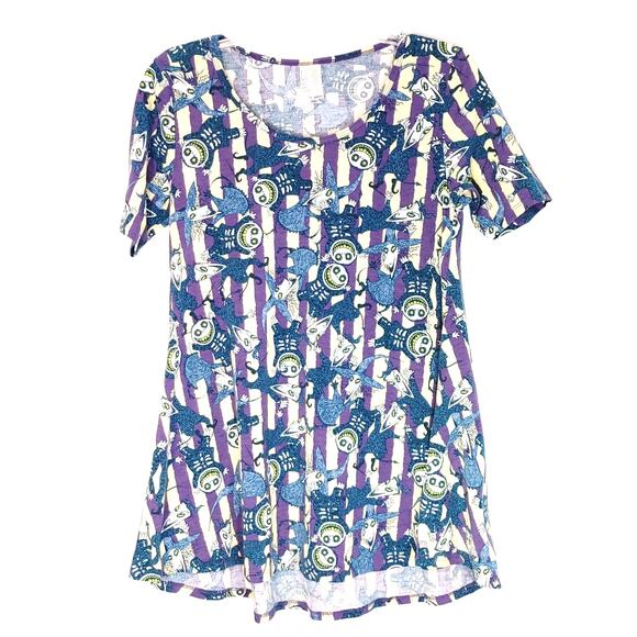 LuLaRoe Perfect T-Shirt Disney The Nightmare Before Christmas Multicolor Sz XXS - Picture 1 of 5
